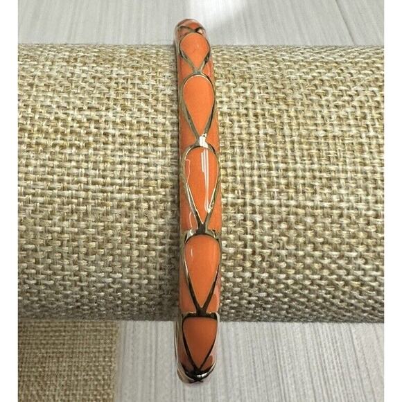 Sequin Nordstrom Colorful Thin Gold Tone Enamel Hinge Bangle $25 NWOT #209 - Picture 2 of 2